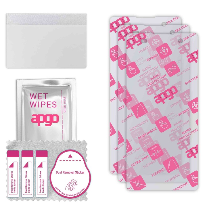 3x apgo Ultra-Clear Hybrid sticla protectoare compatibila cu Sony Xperia XA, sticla nano flexibila, inlocuire excelenta pentru sticla temperata, rezistenta la zgarieturi