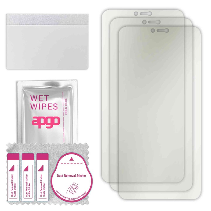 3x folie de protectie MAT MATTE apgo pentru OnePlus 6 – autoadeziva, afisare completa, hidrogel, anti-zgarieturi, full glue, 5D