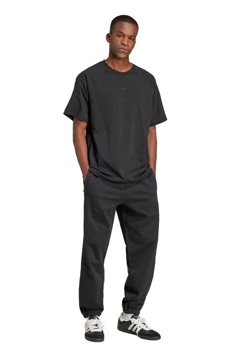 adidas Originals, Тениска Essentials с ръкави реглан, Избеляло черно