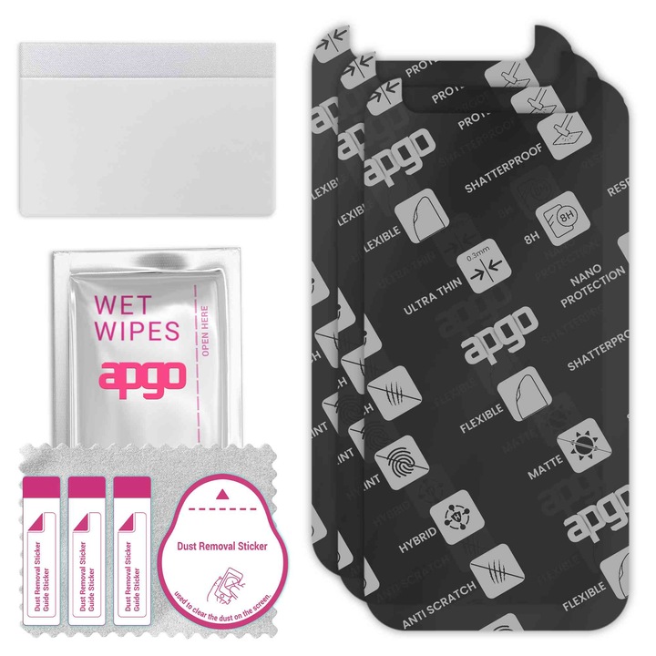 3x APGO MATTE хибридно защитно стъкло, съвместимо с HTC One M9 Prime Camera, гъвкаво нано стъкло, отличен заместител на закалено стъкло, устойчиво на надраскване