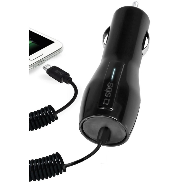 Incarcator auto SBS, micro USB, 1000 mAh