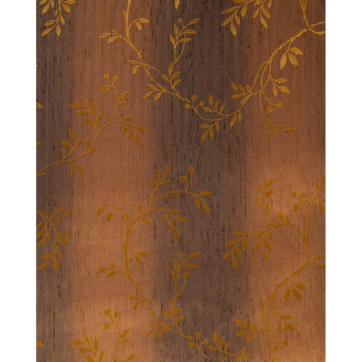 Tesatura draperie Ramurele maro, auriu