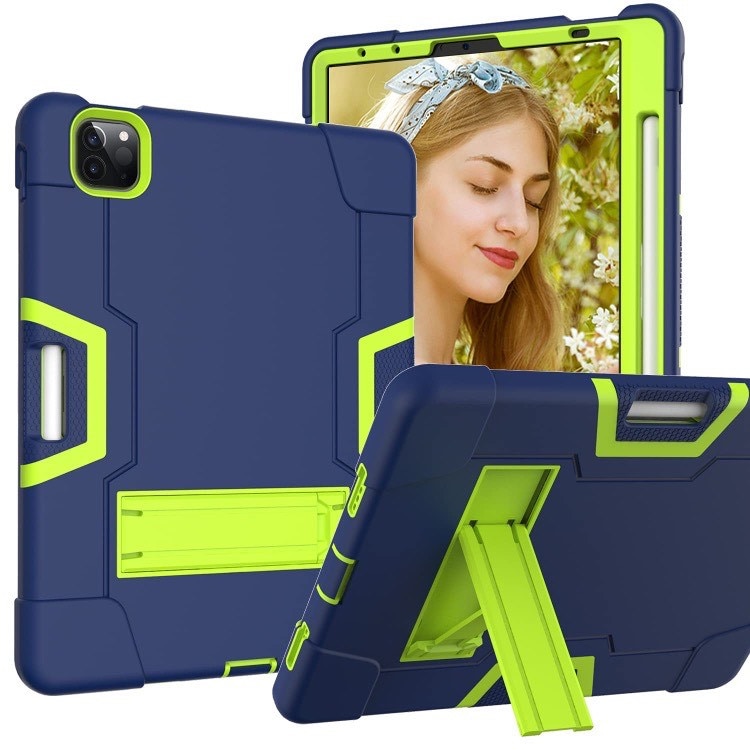 Husa compatibila cu iPad Pro 12.9 (18/20/21) Bleumarin-Verde