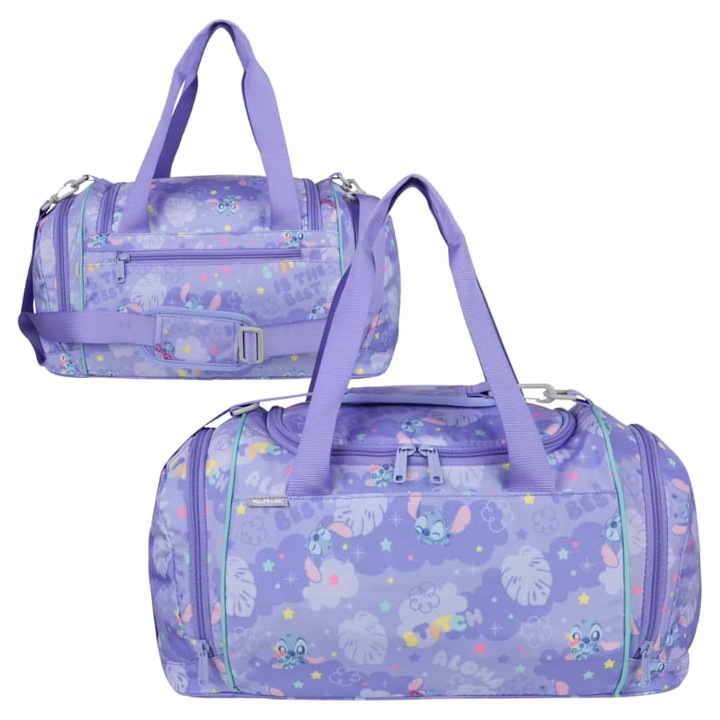 Sporttáska, Mcneill, Disney Fit S, öltésminta, poliészter anyag, állítható vállpánt, külön rekesz a nedves dolgoknak, 37 x 25 x 20 cm, többszínű