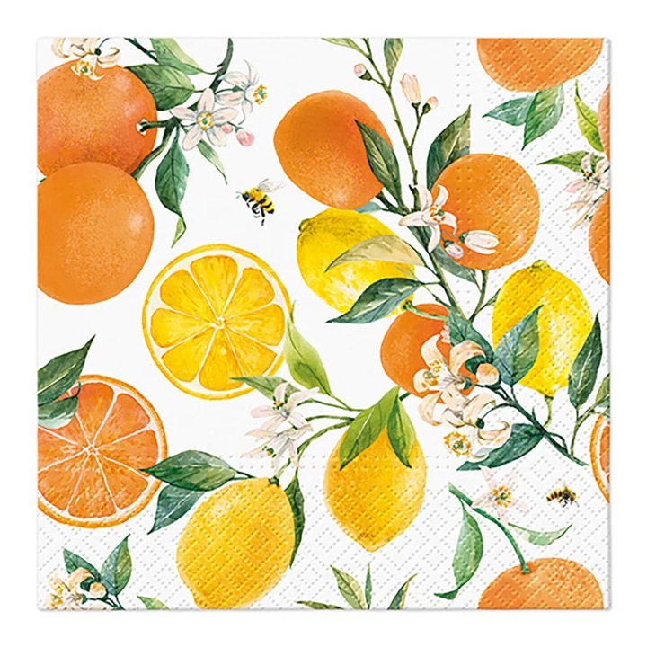 Asztali szalvéták, 33x33 cm, Citrusfélék