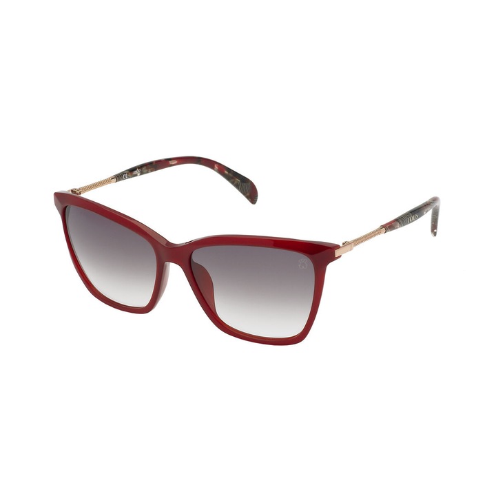 Ochelari de Soare Dama Tous STOB22-56099N, Bordo, Lentile Policarbonat ø 56 mm, Protectie UV400, Pod 15 mm, Brate 135 mm, Carcasa Inclusa