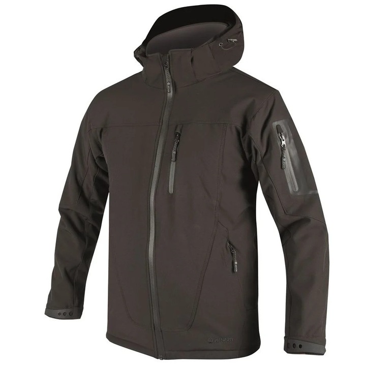 Jacheta de iarna impermeabila cu gluga, culoarea negru, Softshell Spirit Winter H2043 3XL NEGRU