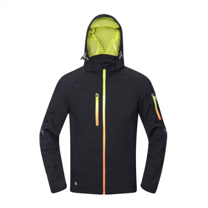 Jacheta neagra cu gluga softshell, culoarea negru, Ardon CREATRON S NEGRU