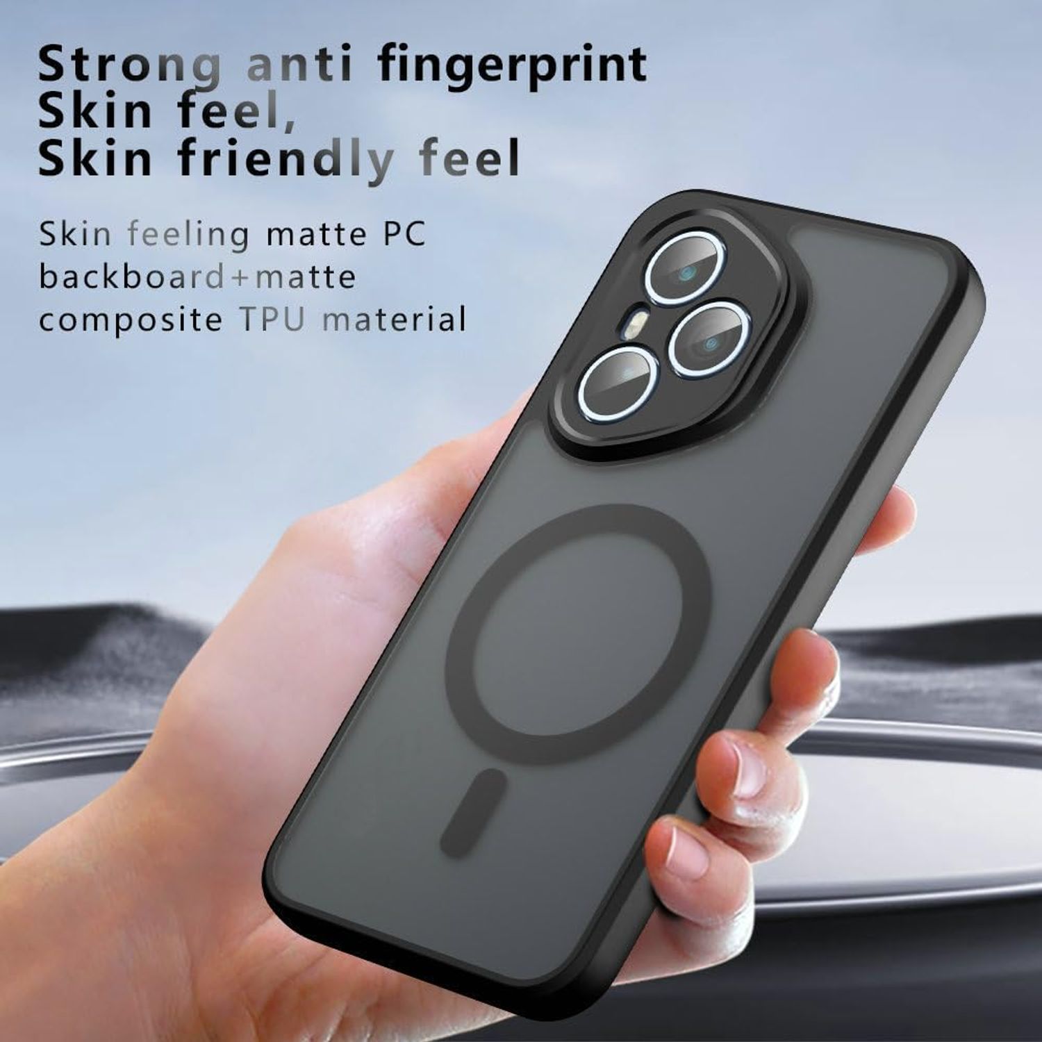 Husa Telefon pentru Honor 400, Compatibila cu MagSafe, Carcasa Magnetica Integrata, Anti-Soc, Neagra