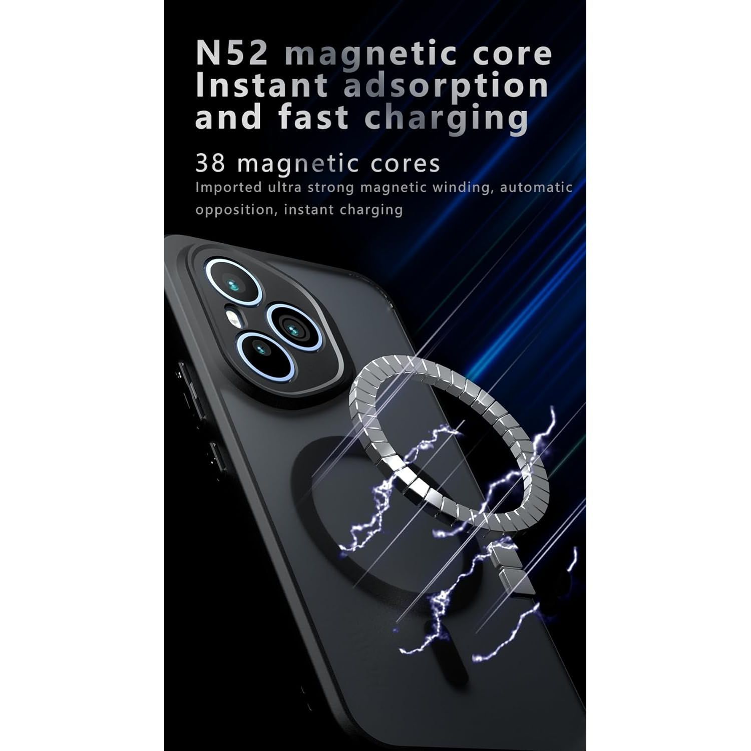 Husa Telefon pentru Honor 400, Compatibila cu MagSafe, Carcasa Magnetica Integrata, Anti-Soc, Neagra
