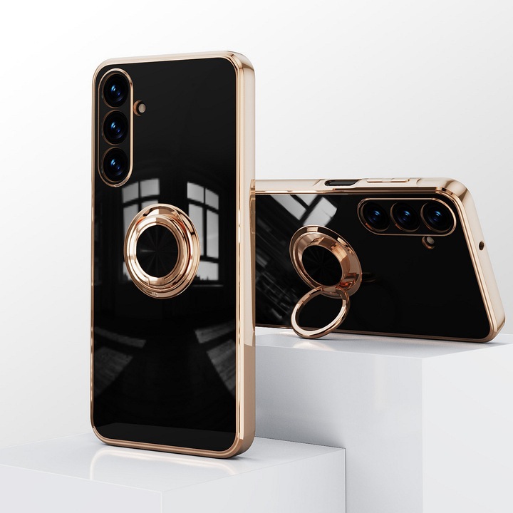 Husa de telefon mobil Armura rezistenta la socuri compatibila cu Samsung Galaxy A56 5G cu protectie a camerei, Negru