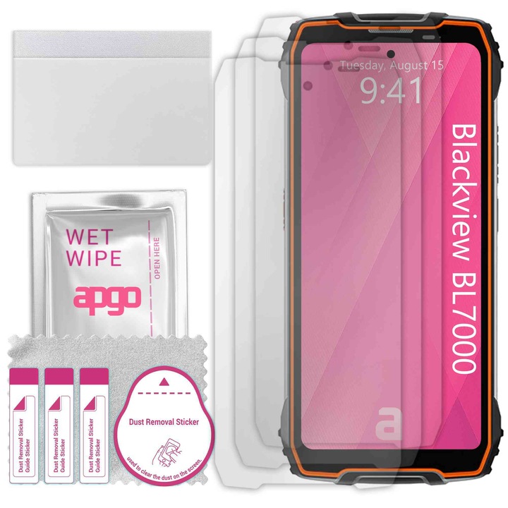 3x folie de protectie apgo pentru Blackview BL7000 – afisare completa, lucioasa, hidrogel, full glue, 5D