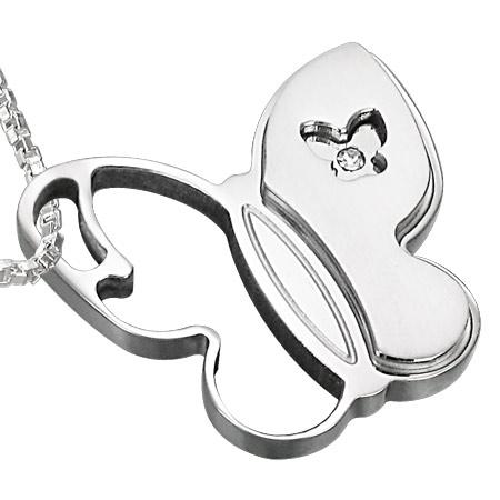 Pandant otel in forma de fluturas cu zirconiu