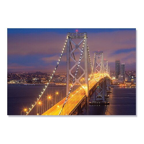 Tablou Canvas - America, New York, Lumini, Noapte, Pod, 80 x 120 cm