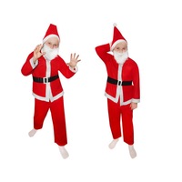 Costum de Mos Craciun pentru Copii cu Varsta 7-9 Ani, 5 Piese