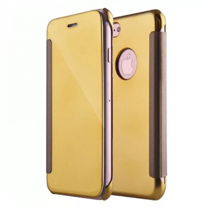 Husa de protectie Tellur Mirror PU leather pentru Apple iPhone 8 / iPhone 7, Gold