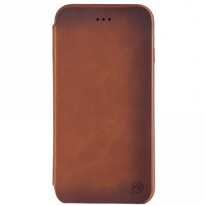 Husa de protectie Tellur Slim Book pentru Apple iPhone 8 / iPhone 7, Piele, Burned Cognac