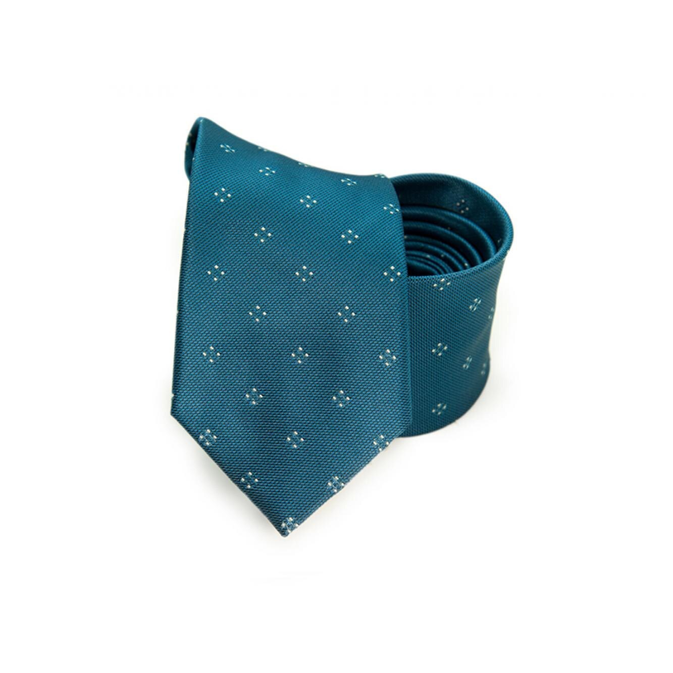 Cravata JERMYN'S albastru petrol cu imprimeu geometric