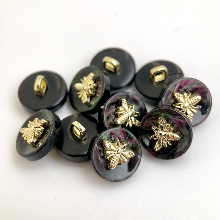 Set 10 nasturi decorativi mici albine 11.5mm