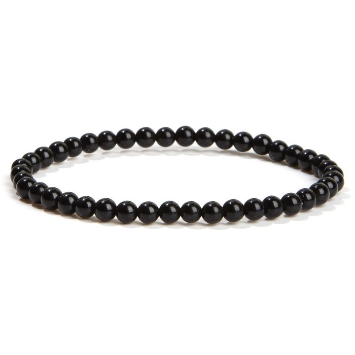 Bratara de Obsidian 4mm A, pentru eliminarea energiilor negative