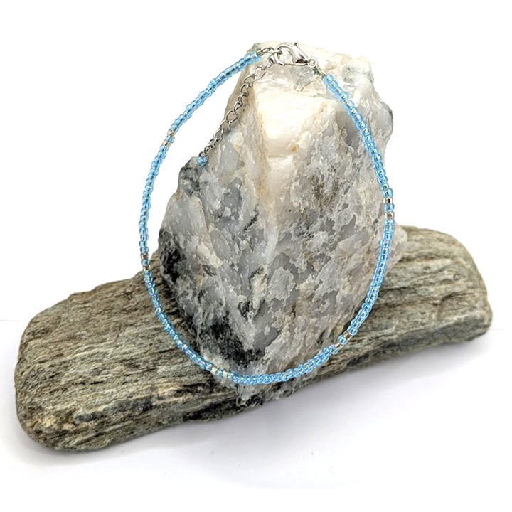 Bratara picior miyuki bleu lucrata 100% manual