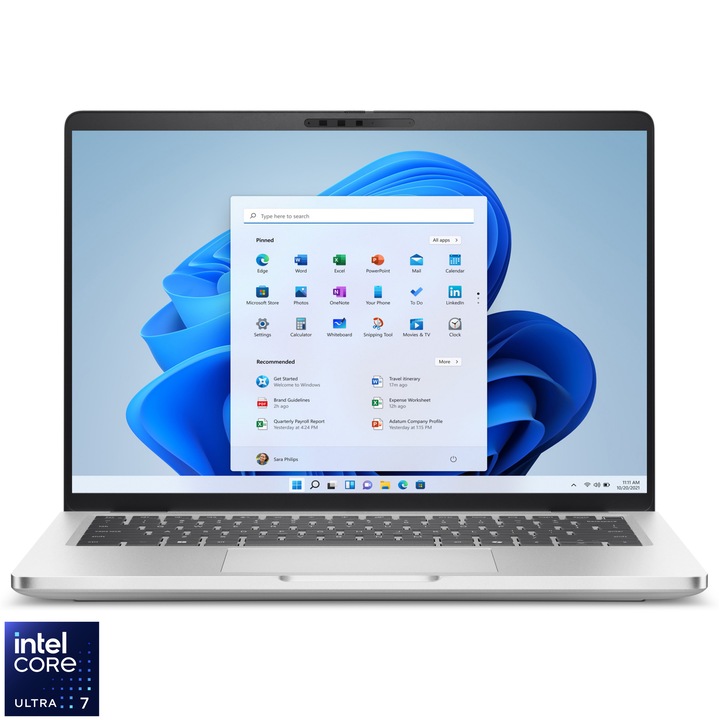 DELL PRO 14 Plus laptop, Intel® Core™ Ultra 7 266V processzorral (akár 5,0 GHz-ig), 14", Full HD+, 16 GB LPDDR5x RAM, 512 GB SSD, Intel® Arc Graphics igpu, Windows 11 Pro, Platinum Silver, 3 év ProSupport és következő munkanapi helyszíni szerviz