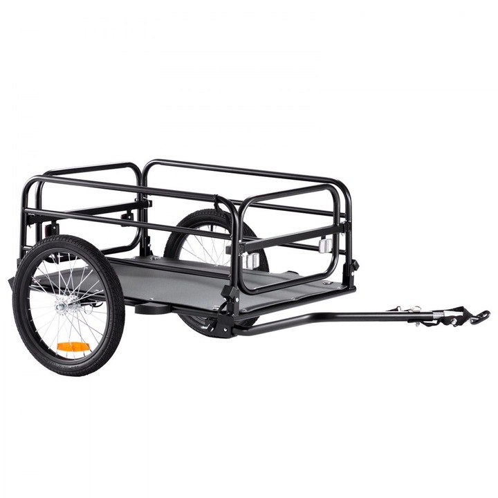Remorca pentru bicicleta, capacitate 72 kg, carlig universal, din otel, negru, compatibilitate de 55.8 - 71.1 cm