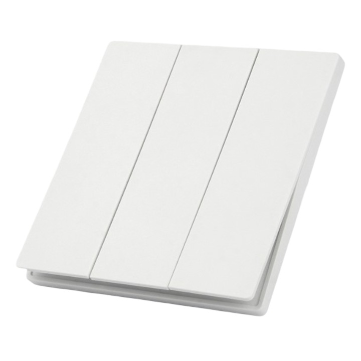 Comutator MiBoxer GANG-E010, PUSH 3-zone, 86x86 mm, 250V AC, 10A, alb