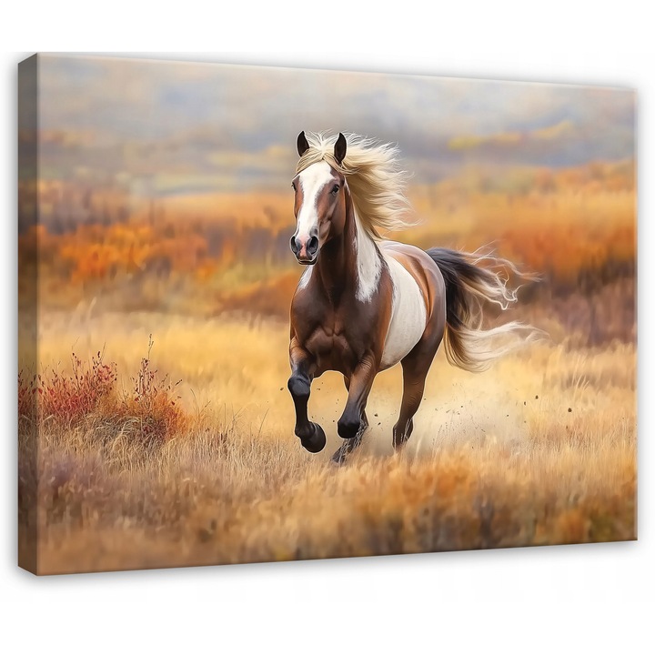 Tablou Canvas, Cal, 120x80 cm, Animale, Decorative, Living, Bucatarie, Picturi Pentru Perete, PP15645O20