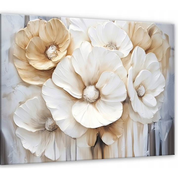 Vászonkép, Virágok, 120x80 cm, Arany, Dekoratív, Nappali, Konyha, Falfestmények, PP15662O20