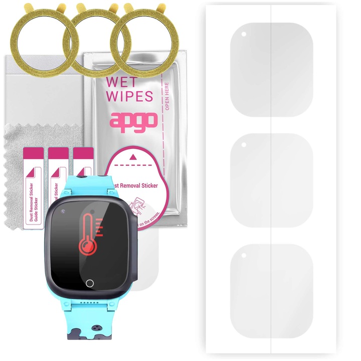 Set de 3 folii de protectie pentru ceas Techone LT25 – apgo, folie securizata, hidrogel, lucioasa, anti-zgarieturi, protectie profesionala ecran