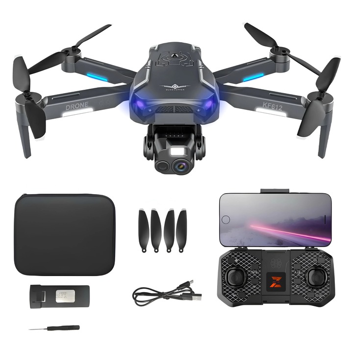 HexaCraft BlackShark Drone – Дрон с камера за деца, режим без глава, летене във въздуха