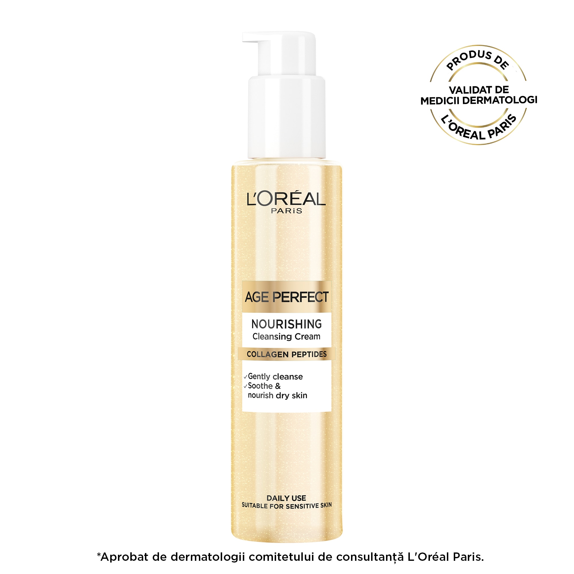 Gel de curatare L'Oreal Paris Age Perfect, contine Colagen, curata cu delicatete si hidrateaza tenul, 150 ml