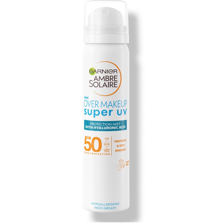 Spray Over MakeUp Garnier Ambre Solaire cu protecție solară foarte ridicată SPF50+ , 75 ml