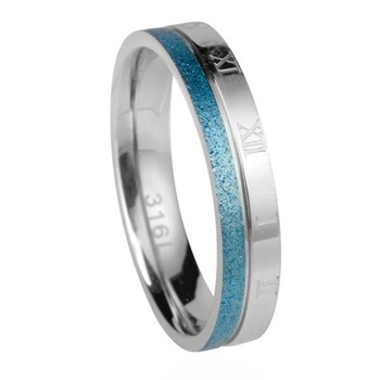 Inel otel inox cu cifre romane si aspect nisipos 4881 Inel otel inox cu cifre romane si aspect nisipos 4881