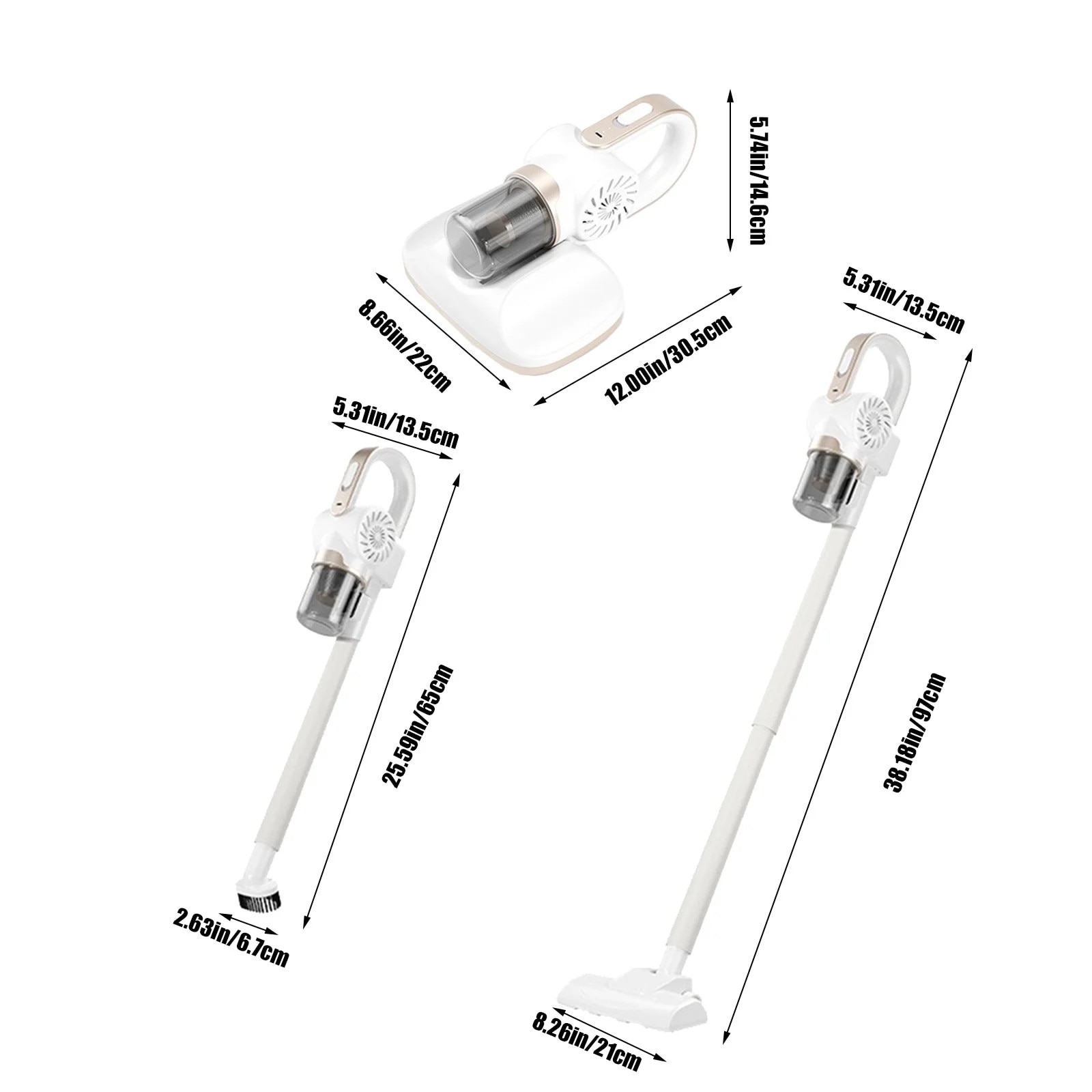 Aspirator portabil wireless YANYXR multifunctional alb 97x21x13.5cm