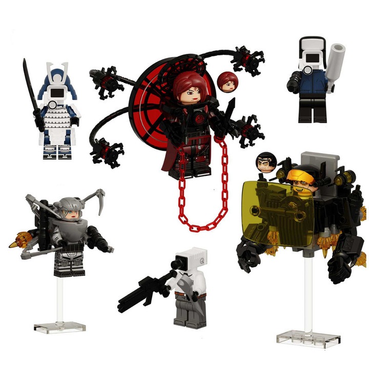 Set de constructie 6 piese, figurine mini, Warrior Eastern European, pentru 6 ani+