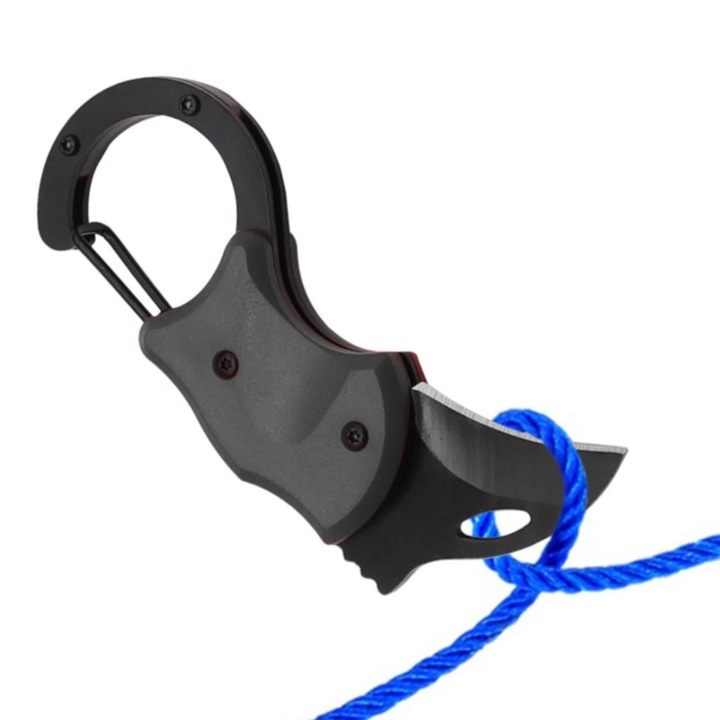 Cutit pliabil mini, carabinier, otel inoxidabil, 10x6x2cm, negru