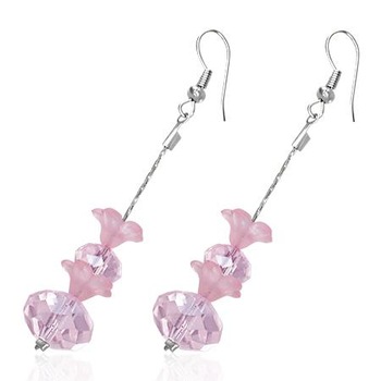Cercei fantezie lungi cu floricele roz - BeSpecial 2404, 5,3, Roz Cercei fantezie lungi cu floricele roz - BeSpecial 2404, 5,3, Roz