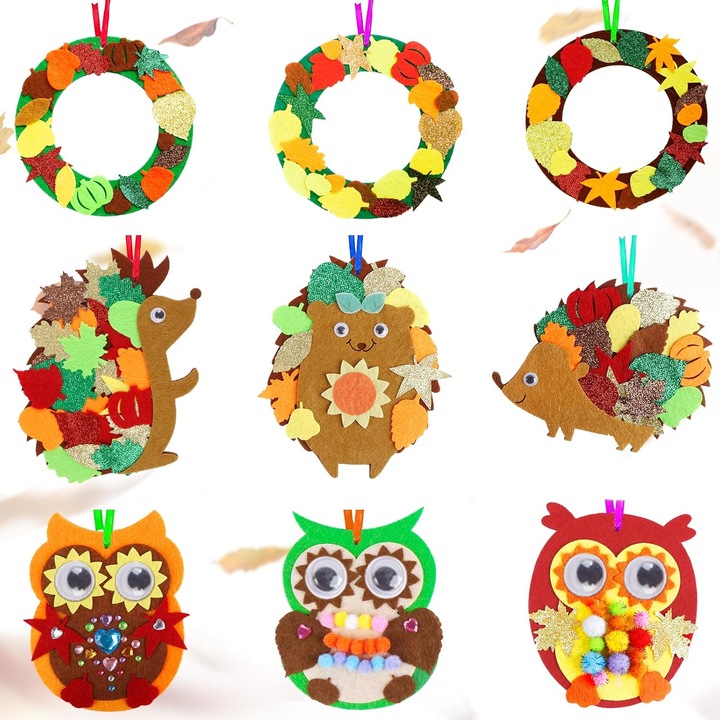 Erdei állatokkal teli kézműves játék kreatív gyerekeknek, 9 darabos figurakészlet