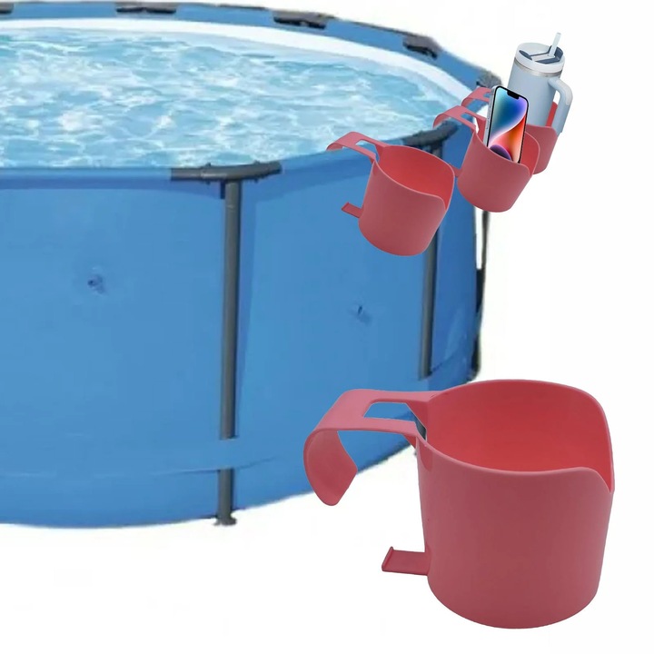 Suport pahare pentru piscina, plastic, multicolor, 15x10.5x9cm
