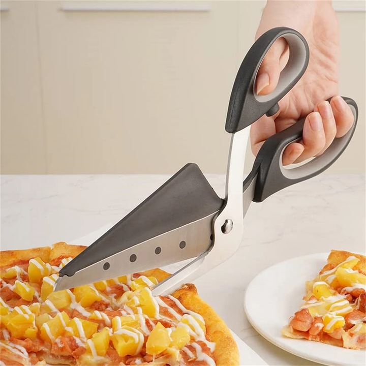 YANYXR pizzavágó olló 27cm rozsdamentes acél beépített spatulával