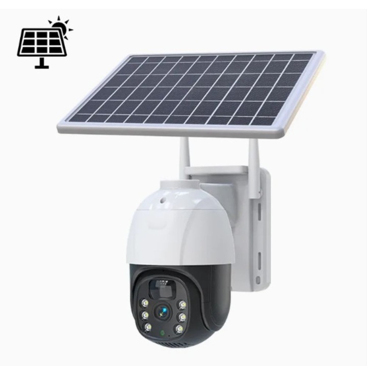 SELLIUM камера за видеонаблюдение със соларен панел, 4G, full HD, 5 MP, водоустойчива, 360 градуса/90 градуса въртене