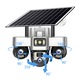 Camera de supraveghere tripla MaGeCa cu panou solar, Cartela SIM, 4G, 18MP Full HD, 3 zone supravegheate simultan, Comunicare bidirectionala, Detectarea miscarii, Vedere nocturna, Rezistanta la apa IP66, Stocare card SD/Cloud, Card 64 GB cadou