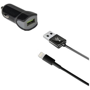 Incarcator auto Celly Lightning MFI, 1xUSB, 2.4A, Negru Incarcator auto Celly Lightning MFI, 1xUSB, 2.4A, Negru