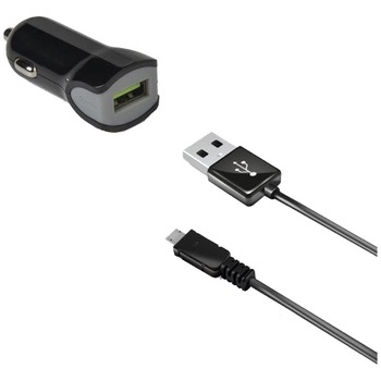 Incarcator auto Celly MicroUSB, Fast Charging, 1xUSB, 2.4A, Negru Incarcator auto Celly MicroUSB, Fast Charging, 1xUSB, 2.4A, Negru