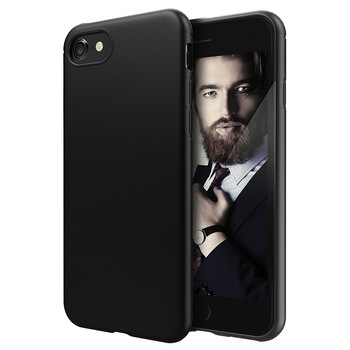 Husa iSilicon, Ultra Slim, Jelly pentru iPhone 7, Matte Black Husa iSilicon, Ultra Slim, Jelly pentru iPhone 7, Matte Black