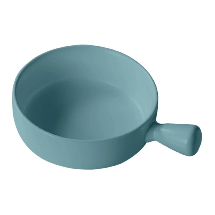 Bol ceramica YANYXR cu maner, alb, 20x15x11cm