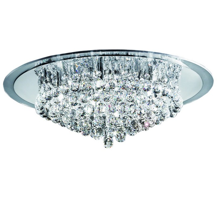 Plafoniera moderna cu cristale K9 Conic DLU 2378/9/62 Chrom, dulii G9, 9 x 40W, Orion Lighting Austria