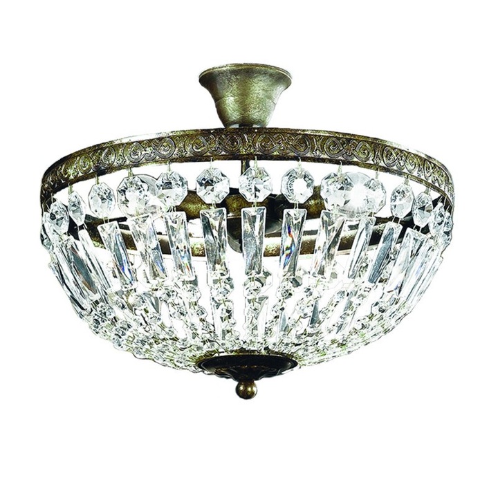 Plafoniera vintage DL 7-487/3 Antik/Kristall, 3 x E14, Rustic 1, Orion Lighting Austria